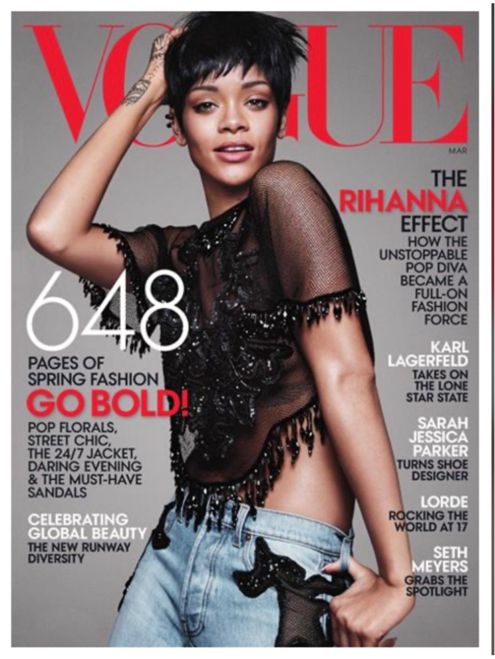 NWT Vogue Magazine March 2014 Issue Featuring Rihanna